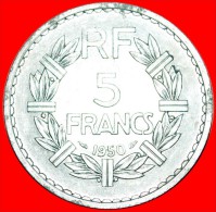 * LAUREATE HEAD (1945-1952): FRANCE  5 FRANCS 1950! LOW START   NO RESERVE! - 5 Francs