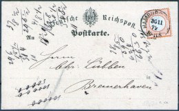 Hamburg 30.11.1872 Mit 1/2 Groschen Orange DR Nr. 14 Nach Bremerhaven - Briefe U. Dokumente