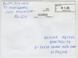 B337 /  BELGIEN - Automatenfrankatur 2015 AUF BRIEF - Briefe U. Dokumente