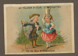 Paris, Au Pélerin St Jean,  Jolie Chromo Lith. Danmanville & Daumas, Couple, Jeune Femme Avec Pot Au Lait - Louit