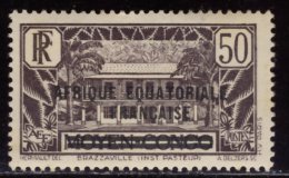 Afrique Equatoriale Francaise AEF A.E.F. - Neuf - Charnière Y&T 1936 N° 10 Brazzaville 50c Violet Foncé - Neufs