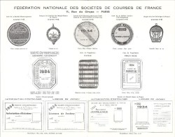 Modèle Cartes Adhérents Fédération Nationale Des Sociétés De Courses De France - Hippisme Cheval Hippodrome 1934 Jockey - Ruitersport