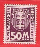 MiNr. 23 X (Falz)  Deutschland Freie Stadt Danzig  Portomarken - Postage Due