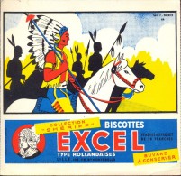 Buvard Vloeipapier Reclame Biscottes Excel Lille - Collection Shériff - Indien Indiaan - Süssigkeiten & Kuchen