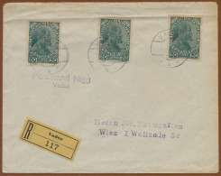 LIECHTENSTEIN, REGISTERED LETTER VADUZ To VIENNA - Lettres & Documents