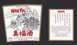 Etiquettes De Vin De Table Blanc 750 Ml  -  Wan Fu -  Thème Asie  -  Sichel à Ludon (33)  - Avec Sa Contre étiquette - Asiatici