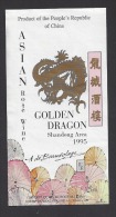 Etiquettes De Vin Asian Rosée Wine  -   Golden Dragon 1995  -  Production Chinoise - Asiatici
