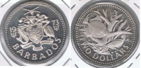 BARBADOS 2 DOLLARS 1973 PLATA SILVER X - Barbados (Barbuda)