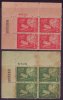 1945-25 CUBA 1945. Ed.379-80. 1-2c RETIRO DE COMUNICACIONES BLOCK 4 PLATE NUMBER SIN GOMA - Ongebruikt