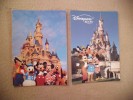 LOT DE 2 CARTES EURO DISNEY ...MICKEY ET SES AMIS....DEVANT LE CHATEAU DE LA BELLE AU BOIS DORMANT - Disneyland