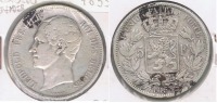 BELGICA BELGIQUE 5 FRANCS 1853 PLATA SILVER X - 5 Francs