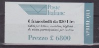 ITALIA ITALY 1995 LIBRETTO BOOKLET MNH NUOVO LIRE 850 X 8 FACCIALE FACE VALUE - Booklets