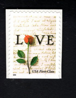 334401333 2001 (XX) POSTFRIS MINT NEVER HINGED  SCOTT 3496 Love Stamp Flowers UNDER IMPERFORATED - Other & Unclassified