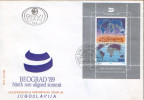 YUGOSLAVIA 1989 9th Heads Of Non-aligned Countries Conference Belgrade S/s FDC - Covers & Documents