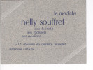 Nelly Souffret Modiste . Bruxelles. Carte De Visite Art Déco Vers 1930 - Textile & Vestimentaire