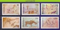 Mwk044 FAUNA GROTTEKENINGEN OLIFANT ZWIJN GIRAFFE HERT DEER ELEPHANT PIG CAVE DRAWINGS FELSMALEREI ZIMBABWE 1982 PF/MNH - Archéologie