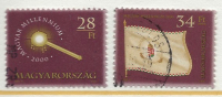 HUNGARY - 2000. Hungarian Millennium II./ Coronation Scepter / Millennium Flag  USED!!     II.  Mi 4579-4580. - Usado