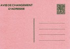 AP - Entier Postal - Carte Postale Avis De Changement D´adresse N° 22 F - Chiffre Sur Lion Héraldique Avec Banderole - 5 - Adreswijziging