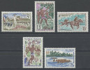 POLYNESIE 1967 N° 47/51 Neufs ** = MNH Superbes Cote 26 € Fête De Juillet Danses Himène Javelots Chevaux Fruits Bateaux - Ungebraucht