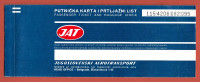 JAT ( Yugoslav Airlines ) Vintage Ticket Flight BRUXELLES (Brussels Belgium) : ZAGREB : SPLIIT * Billet Biglieto Billete - Tickets