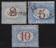 ITALIA 1870/74 Segnatasse 3v Cifra In Bruno / Usati Sassone 12/14   Prezzo Catalogo Euro 130 - Portomarken