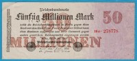 DEUTSCHES REICH 50 MILLIONEN  MARK 25.07.1923  SERIE 19A.278778  P# 98  6 Digit Serial # - 50 Mio. Mark