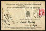 A3462) Belgien Belgium Karte Dienstpost Von Ocouier 28.2.1935 - Andere & Zonder Classificatie