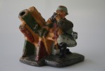 Elastolin, Lineol Hauser, German With Canon, Vintage Toy Soldier - Beeldjes