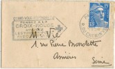 Sur Enveloppe Mignonnette ASNIERES  Marque Postale Croix Rouge Marianne De Gandon Oblitération Paris - Red Cross