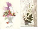 Vive Ste Catherine - Lot De 2 Cartes  - Corbeille De Fleurs - St. Catherine