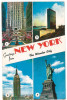 FRA CARTOLINA POST CARD STATI UNITI D’AMERICA U.S.A. UNITED STATES OF AMERICA GREETINGS FROM NEW YORK CITY – THE WONDERS - Panoramische Zichten, Meerdere Zichten