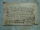 Hungary  -Railway MÁVAUT  MENETJEGY   1950-60  Train  Ticket  BA102.10 - Europa