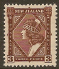 NZ 1935 3d Maori Girl W7 SG 561 HM #NS153 - Ongebruikt