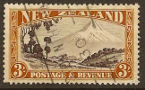 NZ 1935 3/- Mt Egmont W8 SG 590 U #NS214 - Gebraucht