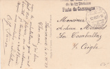 Oblitération Linéaire Sur Carte Postale : 1ère Division - Poste De Campagne - 1927 - Postmarks