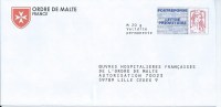 LETTRE FRANCE POSTREPONSE Poste Reponse Entier Marianne ORDRE DE MALTE - Maladies