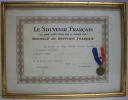 FRANCE - DIPLÔME DU SOUVENIR FRANÇAIS Avec MEDAILLE DE BRONZE - France