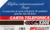 TELEFONI INTERCOMUNICANTI INSIP  Lire 5000 - Other & Unclassified