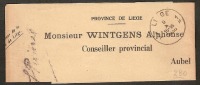 Bande D' IMPRIME LIEGE Vers AUBEL à Monsieur WINTGENS Alphonse ! - Newspaper Bands