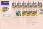 Australia 1987 Registered Airmail, Australian Fruits Christmas, Sent To Italy - Usados