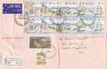 Australia 1987 Registered Airmail, Departure Strips, Sent To Italy - Usados