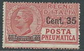 1927 REGNO POSTA PNEUMATICA SOPRASTAMPATO 35 SU 40 CENT MNH ** - W274 - Rohrpost