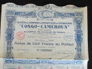 Action 100 Francs Societe Des Comptoirs D´Importation & D´Exportation Congo-Cameroun Siege Social à Paris - Afrika