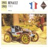 Renault Type E  -  1901  -  Fiche Technique Automobile (Francaise) - Cars