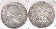 ALEMANIA WUERTTEMBERG DEUTSCHES REICH 5 MARKF 1913 PLATA SILVER R - 2, 3 & 5 Mark Argent