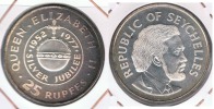 SEYCHELLES 25 RUPIAS RUPEES 1977 PLATA SILVER R - Seychellen