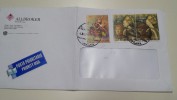 SAN MARINO 2004 Priority 2005 Francesco Petrarca Angeli Angel Angels Writer Busta Usato Usati S. Rsm Used Letter Cover - Lettres & Documents