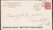 Canada G. J. HAMILTON & SONS Biscuits & Confctionery PICTOU 1905 Cover Lettre ZEPHYR PILOT - BETTER THAN EVER Cachet - Covers & Documents