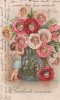 ANGE Et Têtes / Fleurs D´Enfants Multiples Dans Vase .  "Souhaits Sincères" - Groupes D'enfants & Familles