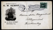 A3515) US Advertising Cover From Chicago 01/06/1908 To Germany With Picture Ship - Lettres & Documents